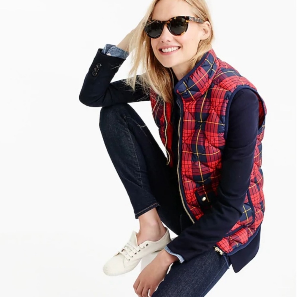 sale | j crew | excursion vest in tartan plaid - Picture 5 of 8